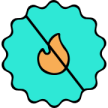 struck-out flame icon